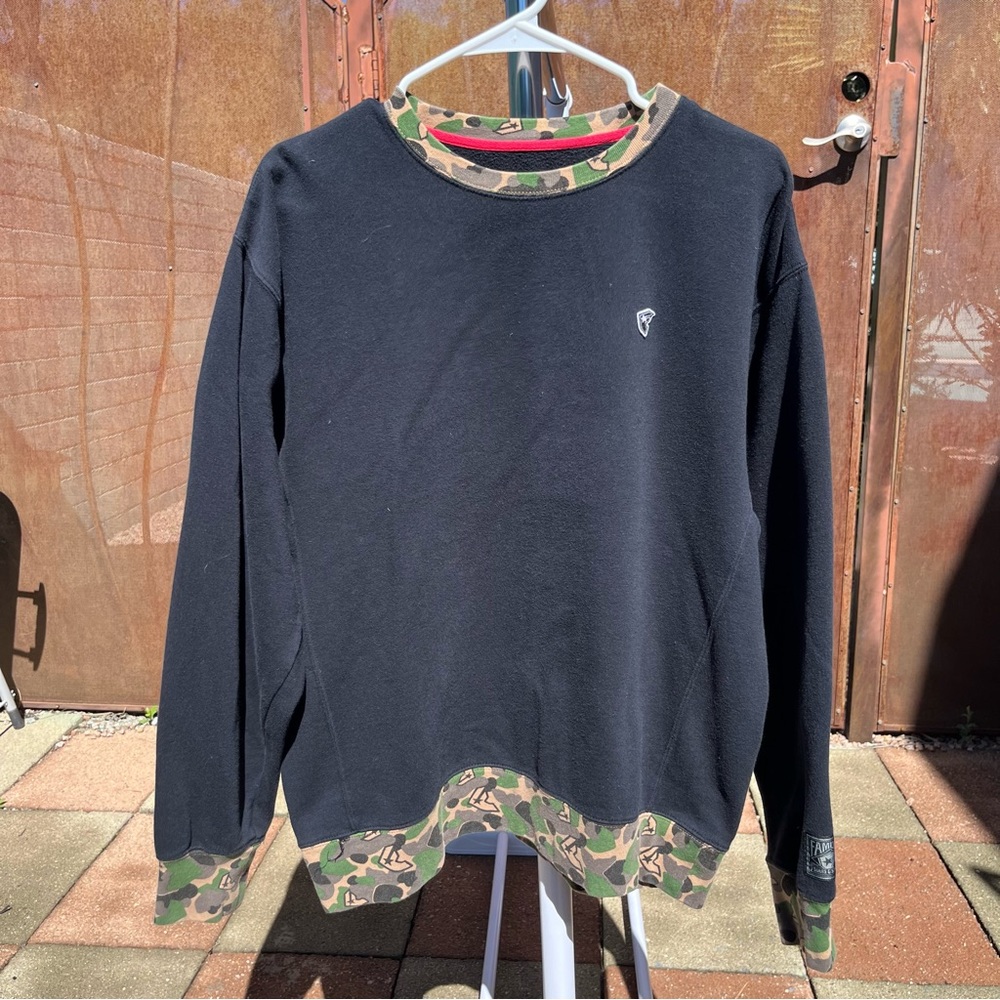 Famous Stars and Straps Sweater - Black and Army Print - Size Large